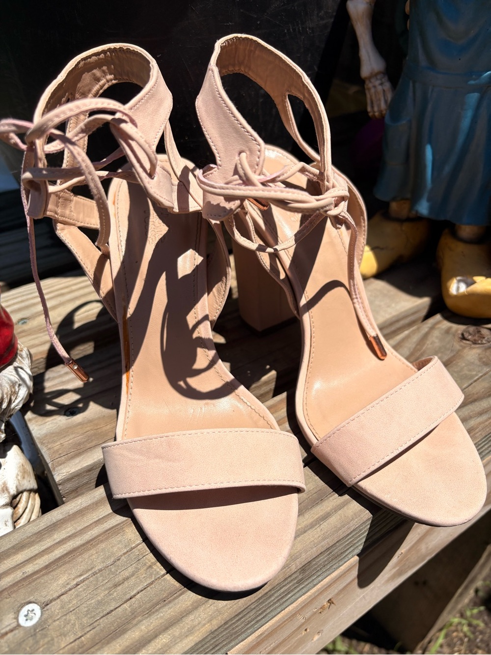 Charlotte Russe Women’s Blush Pink Strappy Block Heel Sandals